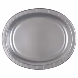 Unique Party 33429 - Oval Silver Party Plates, Pack of 8