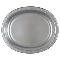 Unique Party 33429 - Oval Silver Party Plates, Pack of 8