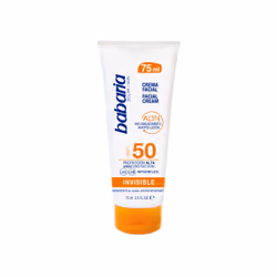 Babaria SPF50 Invisible Facial Cream, Sunscreen cream, Face, Tube, Anti-ageing, Anti-wrinkle, Universal skin, 75 ml