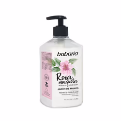 Babaria Hand Soap, Hands, Liquid soap, Pump bottle, Cleansing, Hydrating, Moisturizing, Protection, Pink, Rectangular