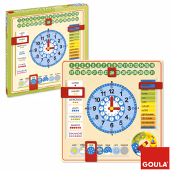 Goula Calendar Clock Big Size (Fr), 3 yr(s), Wood, Multicolour
