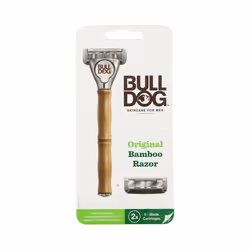Bulldog Skincare For Men, Bamboo Razor, Two 5-Blade Cartridges