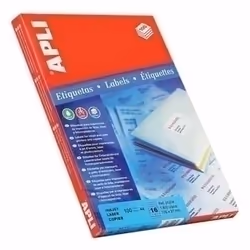 APLI Labels Round corners 64 x 33.9mm, White, A4, 100 sheets, 64 mm, 33.9 mm, 220 x 310 x 20 mm