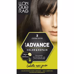 Llongueras Color Advance 3 Dark Brown, Brown, Dark Brown, Women, All hair, Color-retaining, Nourishing, Shine, Strengthening, ...