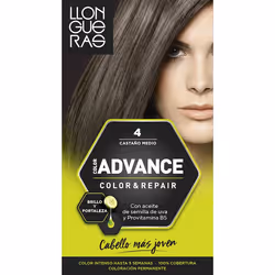 Llongueras Color Advance 4 Medium Brown, Brown, Medium Brown, Women, All hair, Color-retaining, Nourishing, Shine, Strengthen ...