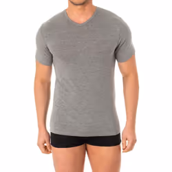 Camiseta De Manga Corta Y Cuello En Pico Para Hombre A040x - gray, XXL