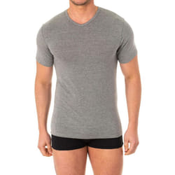 Camiseta De Manga Corta Y Cuello En Pico Para Hombre A040x - gray, XXL