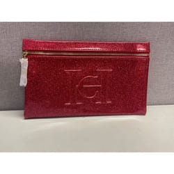 Carolina Herrera Brick Red Clutch Bag Good Girl Glossy Patent Makeup Pouch