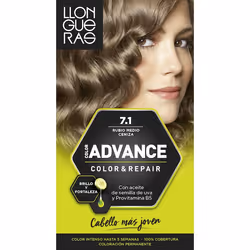 Llongueras Color Advance 7.1 Medium Ash Blonde, Blonde, Medium Ash Blonde, Women, All hair, Color-retaining, Nourishing, Shin ...