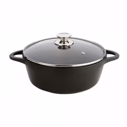 Valira 4140/25, Casserole baking dish, Round, Cast aluminium, Ceramic, Gas, Induction, Sealed plate, Black, 1 pc(s)