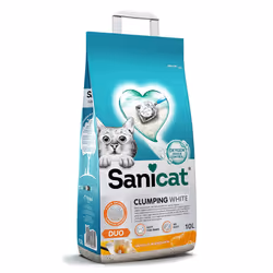 - White Clumping Cat Litter - Vanilla and Mandarin Scent | Made from natural minerals with odor control | Absorbs moisture an ...