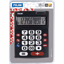 Milan 151712BL calculator Desktop Basic Black, Red, White