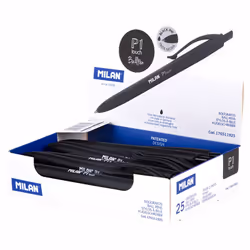 Milan P1 Black Clip-on retractable ballpoint pen Medium 25 pc(s)