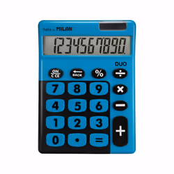 Milan Duo, Desktop, Basic, 10 digits, Battery/Solar, Blue