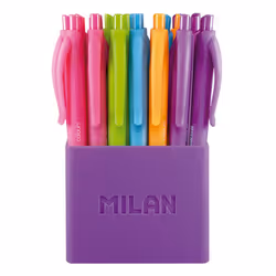 Milan 176555124, Clip, Clip-on retractable ballpoint pen, Refillable, Multicolour, 24 pc(s)