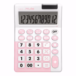 Milan 151812IBGPBL, Desktop, Basic, 12 digits, Battery/Solar, Pink
