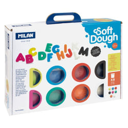 Milan Kit 8 cans 59 g Soft Dough with tools "Lots of letters"