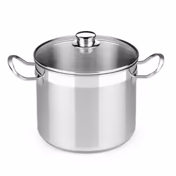 BRA A343936, 10.5 L, Silver, Stainless steel, Profesional with glass lid, 26 cm, 268 mm