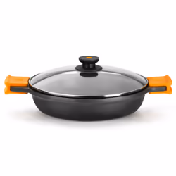 BRA Efficient Low casserole, Casserole baking dish, Round, Cast aluminium, Ceramic, Gas, Halogen, Induction, Sealed plate, Bl ...
