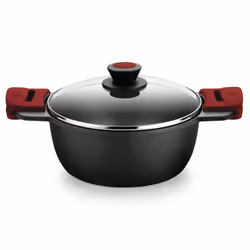 BRA Premiere A410332, Round, Black, Red, Aluminium, Teflon, Black, Red, Silicone