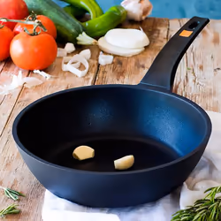 BRA Efficient A271124, Round, All-purpose pan, Black, Orange, Teflon Platinum Plus, Ceramic, Gas, Induction, 24 cm
