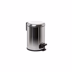 Bathroom Trash Bin with Stainless Steel Pedal, 3L Capacity, Remvable Inner Case, Cushioned Drop Closure, BPA Free, Metallic C ...