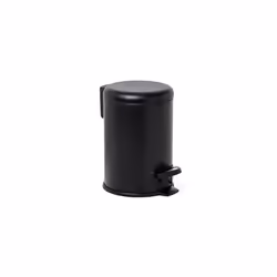 Bathroom Trash Bin with Stainless Steel Pedal, 3L Capacity, Remvable Inner Case, Cushioned Drop Closure, BPA Free, Black. Mea ...