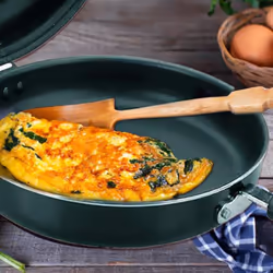 IBILI Reinforced Cast Aluminum Omelette Pan, Frittata Frying Pan Non-Stick with Bakelite Handles Double Sided for Easy Flipping Induction - Made in S