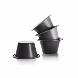 Cream Caramel Mould Set 8x5 cm 4 Pieces, rolled steel plate, Black, 8 x 8 x 5 cm