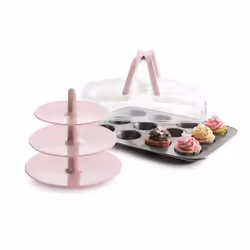 Ibili 828000, Muffin pan, Round, Metallic, Pink, Transparent, 230 mm, 370 mm, 1 pc(s)