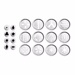 792300 Cookie Gun Set 22 Pieces of Aluminium, Silver, 32 x 22 x 8 cm