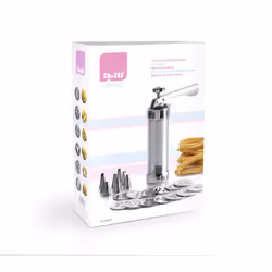 792300 Cookie Gun Set 22 Pieces of Aluminium, Silver, 32 x 22 x 8 cm - Additional view 6