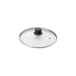 970728 Stainless Steel Vented Silver Black Glass Saucepan Cover Lid 28cm