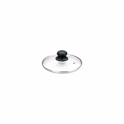 970728 Stainless Steel Vented Silver Black Glass Saucepan Cover Lid 28cm