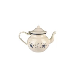 IBILI "Sena Enamelled Steel Teapot, White/Blue, 0.7 Litre