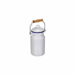 Milk Churn 1 l of Enamelled Steel in White/Blue, 10 x 10 x 22 cm