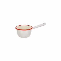 Saucepan with spout 10 cm of Enamelled Steel in Whitered
