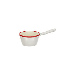 Saucepan with spout 10 cm of Enamelled Steel in Whitered