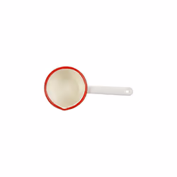 Saucepan with spout 10 cm of Enamelled Steel in Whitered