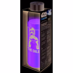 The Child Mandalorian Glass Bottle with silicone cover