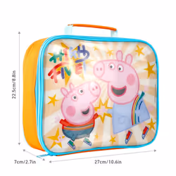 Peppa Pig Rectangular Insulated Bag, for Hot or Cold Snacks, BPA Free
