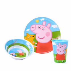 Peppa Pig 3pcs Tableware Set Plate, Bowl & Tumbler, BPA Free