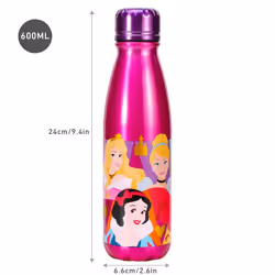 Disney Princess Children's Aluminum Reusable Water Bottle 600ml