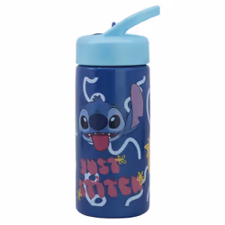 Stitch Palms Sports Water Bottle with Straw and Builtin Handle 14oz  Blue/lilac  410 ml  Casual