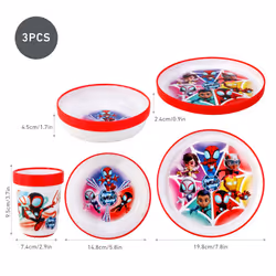 Spidey 3pcs Bicolor Set Plate, Bowl & Tumbler, BPA Free