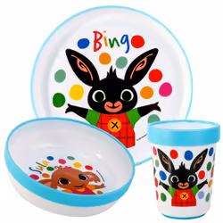 Bing 3pcs Bicolor Dinner Tableware Set Plate, Bowl & Tumbler, BPA Free