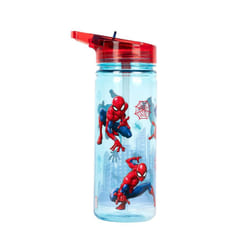 Spiderman Plastic Bottle with Straw BPA Free 580 ml School Water Bottle for Boys 100% Leakproof Durable Superhero Bottle