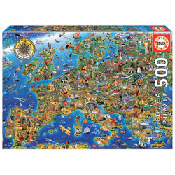 Educa Crazy European Map, 500 pc(s), Maps, 10 yr(s)