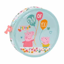 Pencil Case Peppa Pig Cosy corner Circular Light Blue (18 Pieces)
