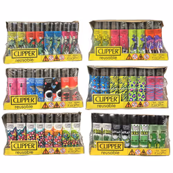Clipper Lighters Refillable, Sets Of 10, 30, 48 - 10pc Random Prints
